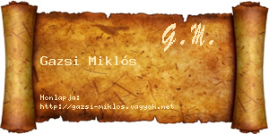 Gazsi Miklós névjegykártya